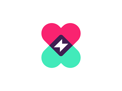 Logo concept - Double heart + lightning bolt bolt double heart lightning
