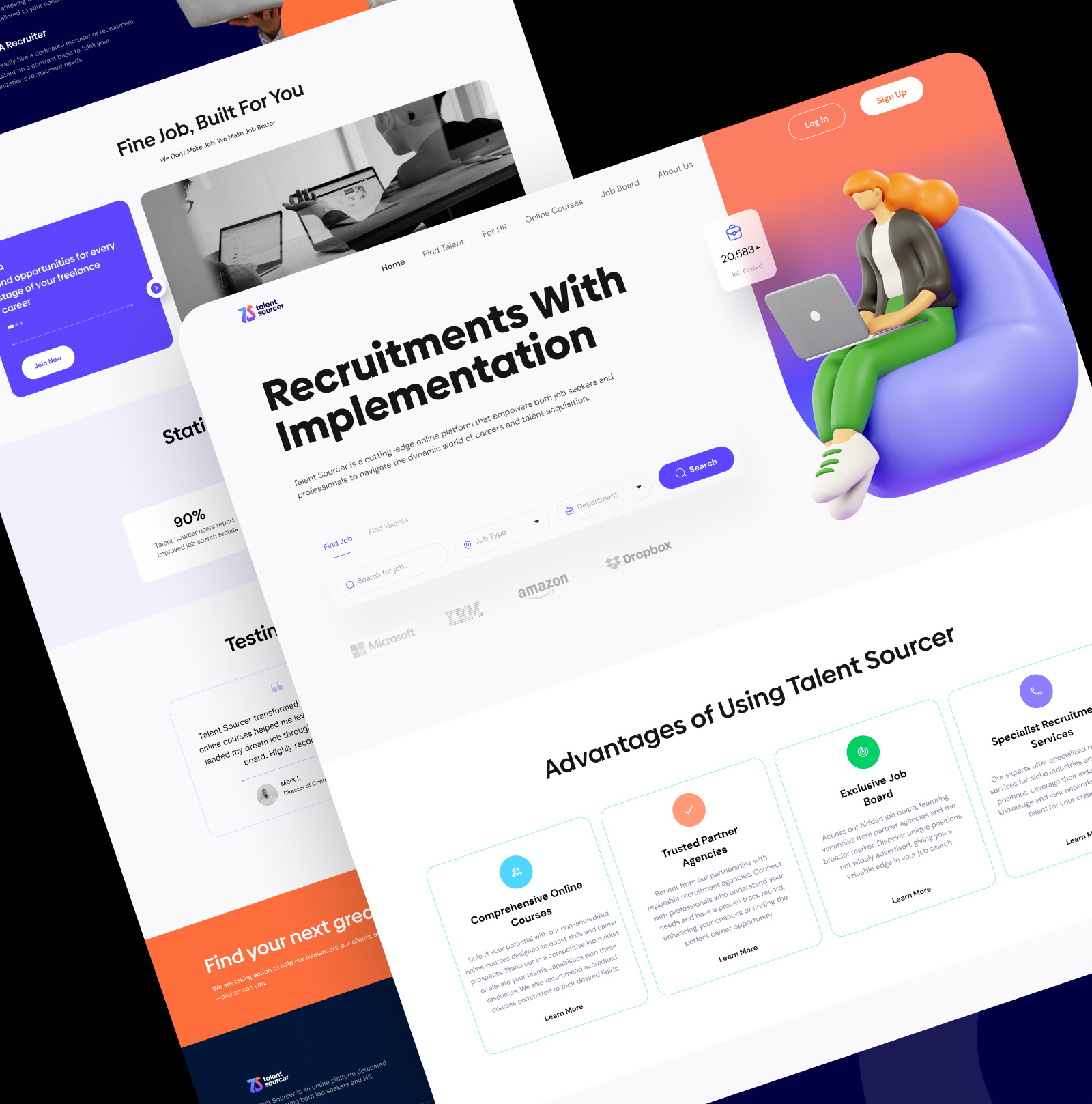Job Finder Website | Job Search | UIUX corporate figma hiring hr job job portal job search landing page recruiter recruitment saas ui ui design uiux user experience ux website