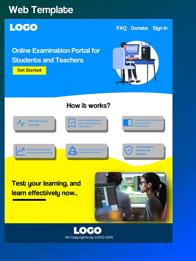 Landing page design for my virtual_exam_app project landing page desing ui virtual exam app web template
