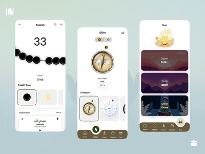 Qibla Finder Mobile Android App Design 3d android animation app design branding design graphic graphic design illustration ios logo motion graphics ui user interface ux web design