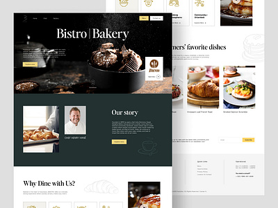 Bistro | Bakery - Website bakery bistro cafe clean crossaints deals elegant landing page pancakes ui web web design website
