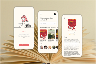 Book Reading Application app design app ui book application book mobile app good reads kindle minilmal mobile app design mobile books mockup modern online books online books app reading app design ui ux ui ux design