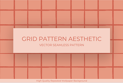 Aesthetic Grid Seamless Pattern grid pattern gridded background orange grid orange wallpaper