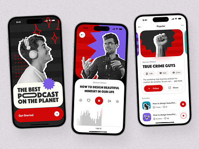 Podcast Mobile App app app design design mobile mobile app mobile app design ui