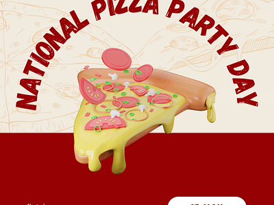 National Pizza Party Day 3d design graphic design illustration motion graphics