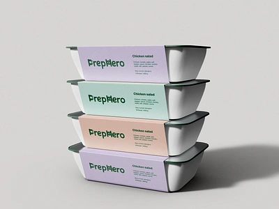 PrepHero | Logo and take away box design box brand identity branding cafe delivery food hero kitchen logo logotype package packaging packaging design service take away takeaway