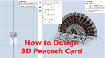 Beautiful Peacock Popup Card - 3D Illustration 3d design brand graphic design