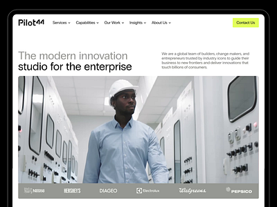 Pilot44 – Homepage animation b2b clean editorial experience design grid system hubspot illustration modules motion saas ui user interface ux web web design website