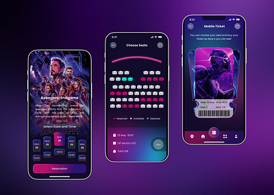 Cinema Mobile App Design graphic design ui