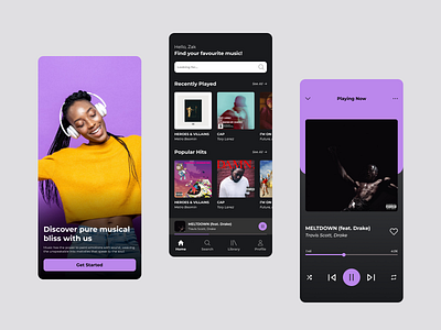 Music App app design music ui ux