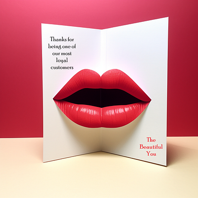 3D 'Thank You' Card for cosmetics brand 3d design branding design graphic design illustration