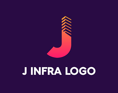 J INFRA LOGO CONCEPT architecture logo custom logo design graphic design illustration infra logo j building logo j infra logo concept j letter logo j logo logo branding logo concept logo design ui