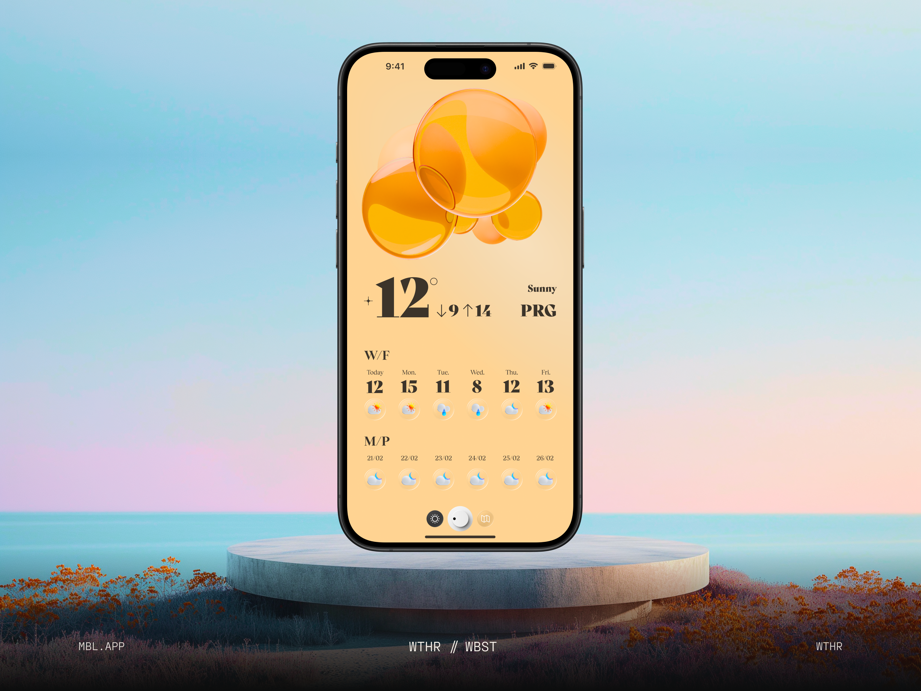 WEather // Mobile App application art blacklead blacklead studio design digital forecast mobile mobile app product rain studio sun weather work