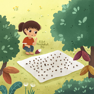 Children illustration adventure children childrens book childrens illustration cocoa cute illustration garden gardening illustration kids procreate