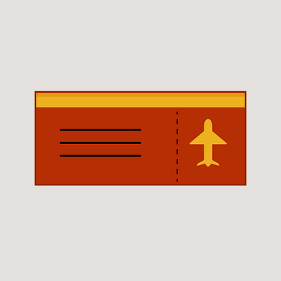 Flight Ticket Icon 2d art digital art graphic design icon design illustration