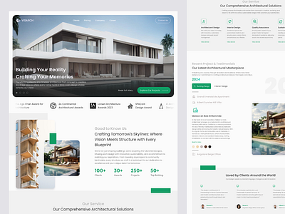 Visarch - Architecture Company Landing Page app branding design graphic design ui ux vector