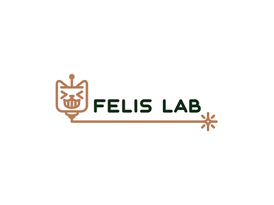 Felis Lab cat character laser logo logotype minimalism robot star