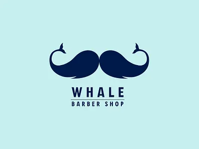 WHALE BARBER - Logo Identity barber logo branding creativity graphic design icon logo minimal logo whale logo