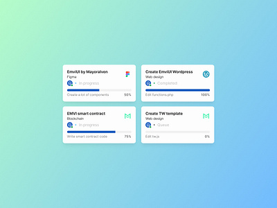 Task card design - EmviUI app card card design design emviui figma mayoralven product design task card task card design ui ui kit ux web card web card design