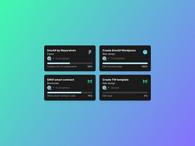 Task card design - EmviUI app card card design design emviui figma mayoralven product card product card design product design task card task card design ui ui kit ux web card web card design