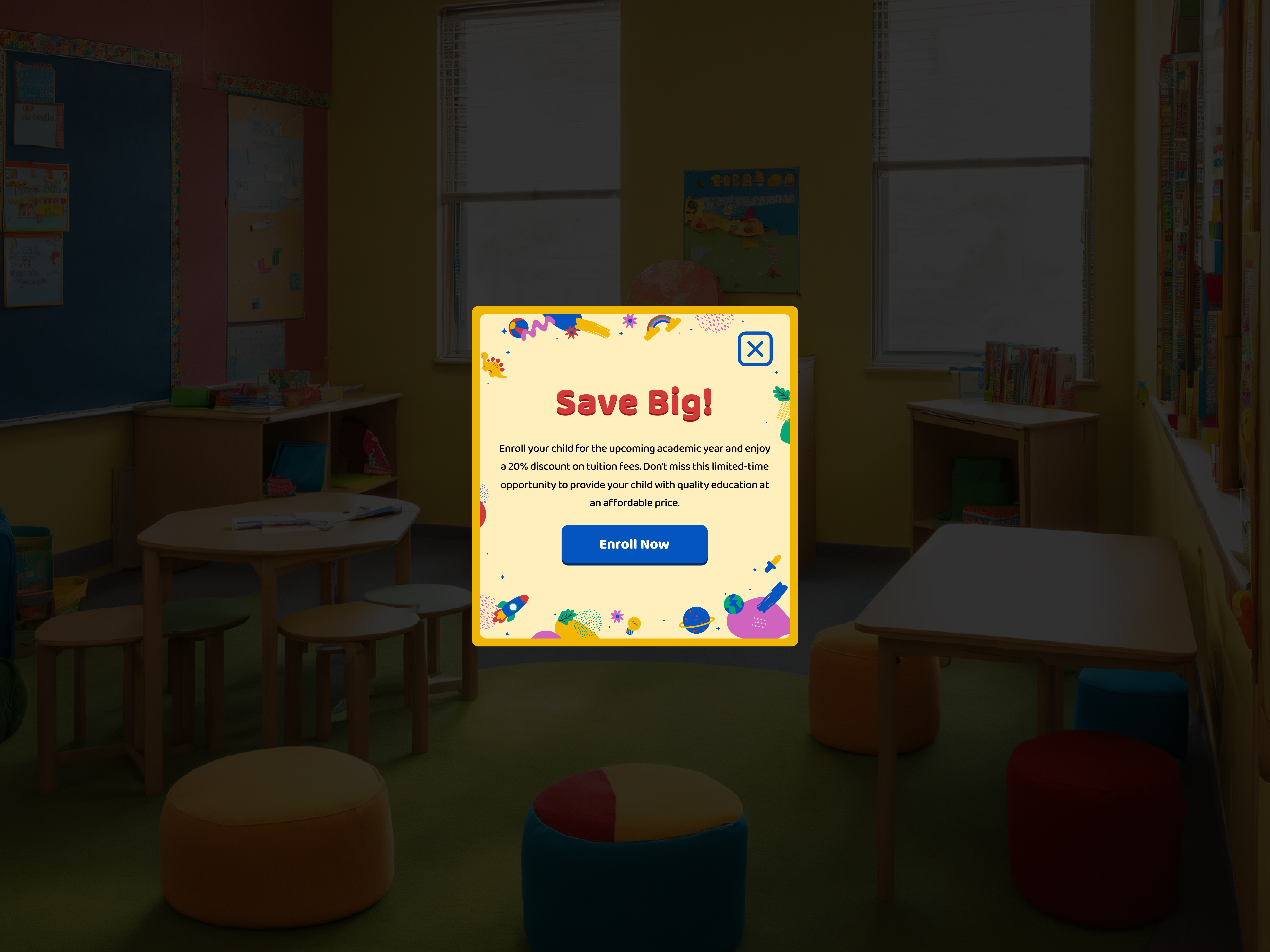 Pop-up Design blue daily ui challenge daily ui challenges pop up popup ui ui design yellow