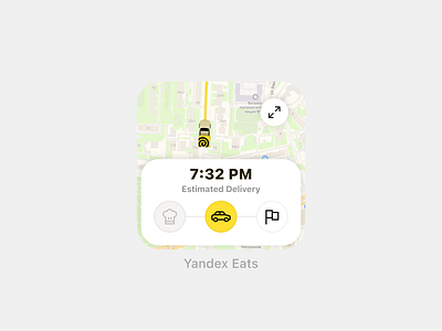 Delivery app widget - Yandex Eats app clean delivery design eat food ios light mobile ui ux widget yandex yellow