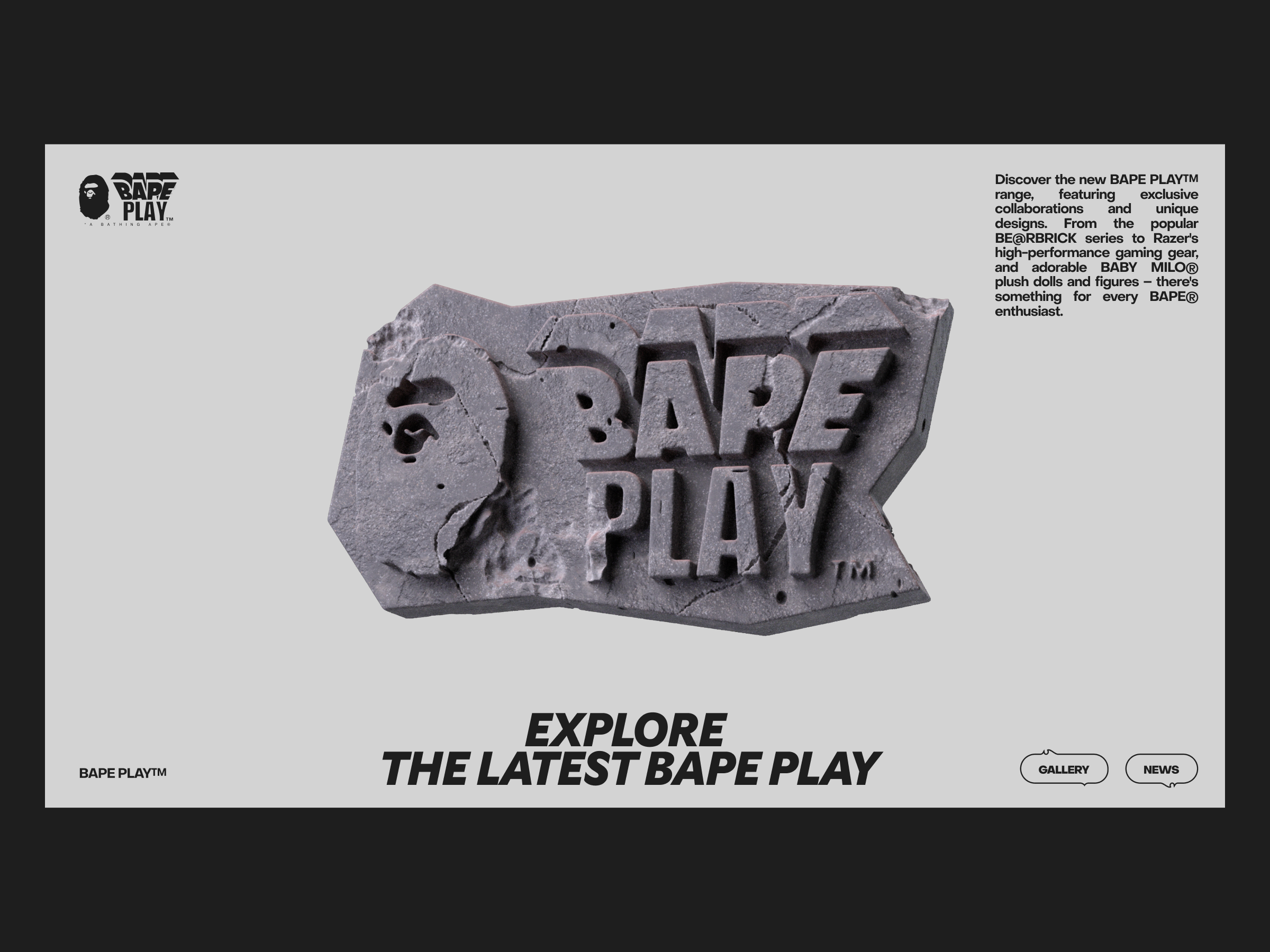 Web Design for a BAPE PLAY Partnership Project by Andrew for Zajno