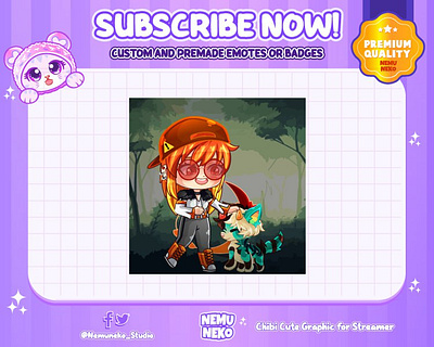 ⚠️Custom Chibi Avatar by Nemuneko Studio⚠️ animation artwork avatar branding chibi emotes custom design cute emotes design discord graphic design illustration kick original character pfp streamer twitch twitch emotes twitter youtube