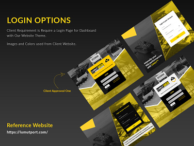 Login Design for Client Theme color figma login template ui uiux ux design web design yellow