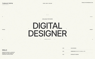 WORK©24 clean design editorial freelance graphic design landing layout minimal typography ui ux webdesign work