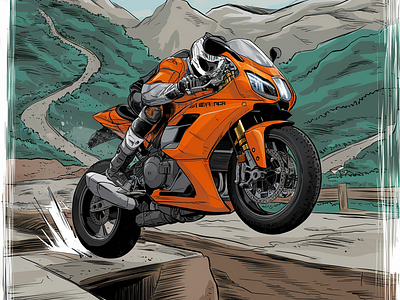 Ducati Fan Art - Panigale Superbike Digital Illustrations bikes ducati ducati fan art fan art graphic design
