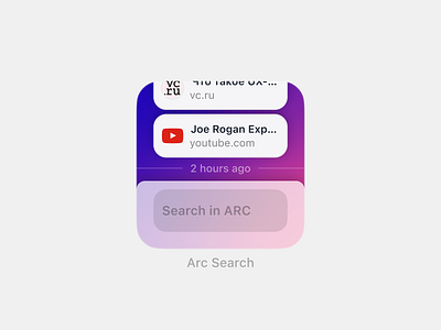 Arc Browser widget app arc arc browser blur browser clean design gradient ios mobile search ui ux widget