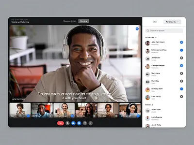 Collaboration video call web app app collaboration conference call dashboard design minimal design team call ui uidesign uiux ux video call webcam website