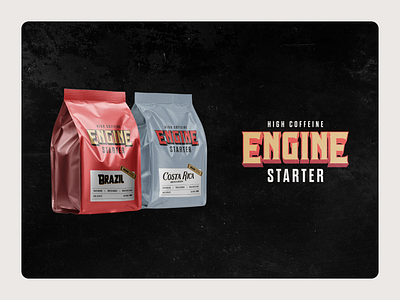 Coffee - Engine Starter branding coffee coffee bag engine garage graphic design packa packaging