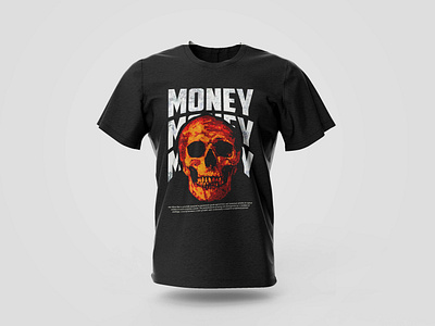 Money and Red Skull Streetwear Design illustration