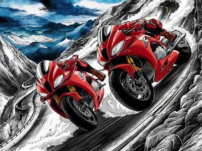 Superbike Racing Fan Art - Superbike Digital Illustrations bike concept art graphic design superbike