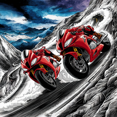 Superbike Racing Fan Art - Superbike Digital Illustrations bike concept art graphic design superbike