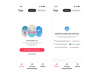 AI-based Travel App design ios design minimal mobile app mobile ui ui uiux uxdesign