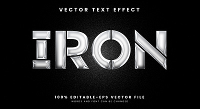 Iron 3d editable text style Template exclusive