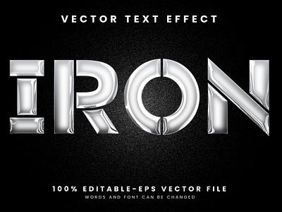 Iron 3d editable text style Template exclusive