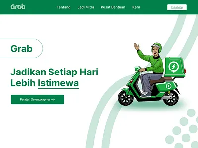 Grab.com Redesign company profile design driver grab grab website landing page ojek ojek online ojol