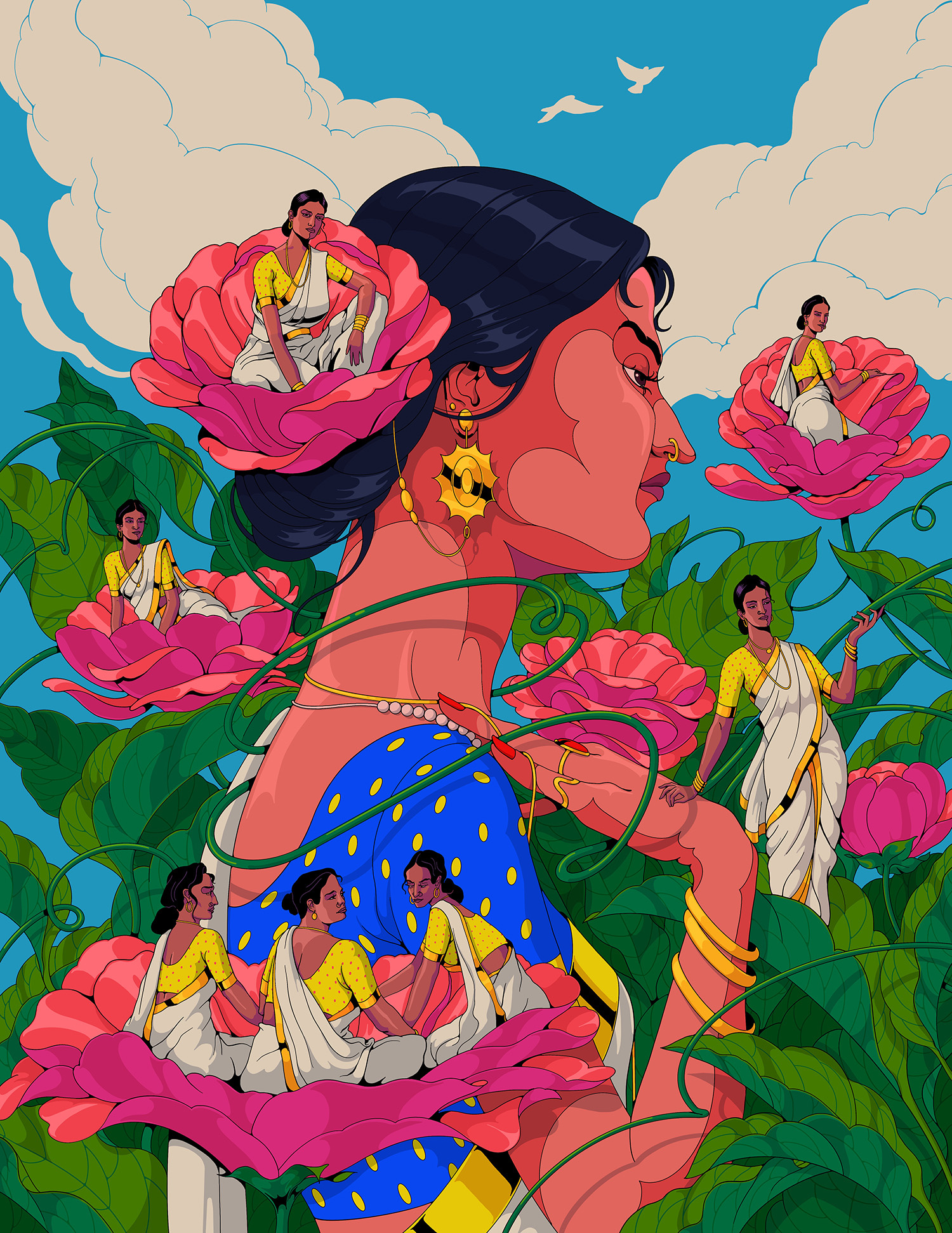 Blooming Beauties art blossom design illustration sajid