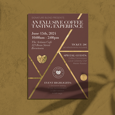 Poster for a luxury coffee brand "Signature blend" ad adobe illustrator adobe photoshop branding commercial design graphic design logo poster product typography vector