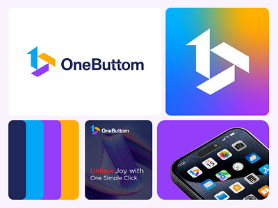 OneButtom Logo design concept (unused) 1 app b brand branding creativemiah design idea letter 1 letter b letter logo letter mark logo logo design logo mark logotype music play symbol