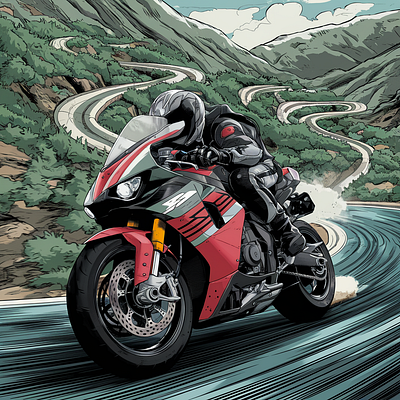 Superbike Digital Art - Motorcycle Illustrations bike concept art superbike