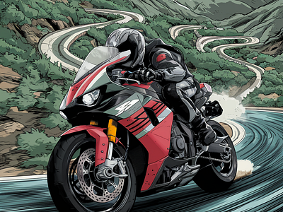 Superbike Digital Art - Motorcycle Illustrations bike concept art superbike