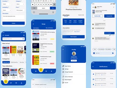 Book Swap Mobile App app application book swap book swap app branding design graphic design illustration logo mobile app product design typography ui ui ux design ux vector visual design
