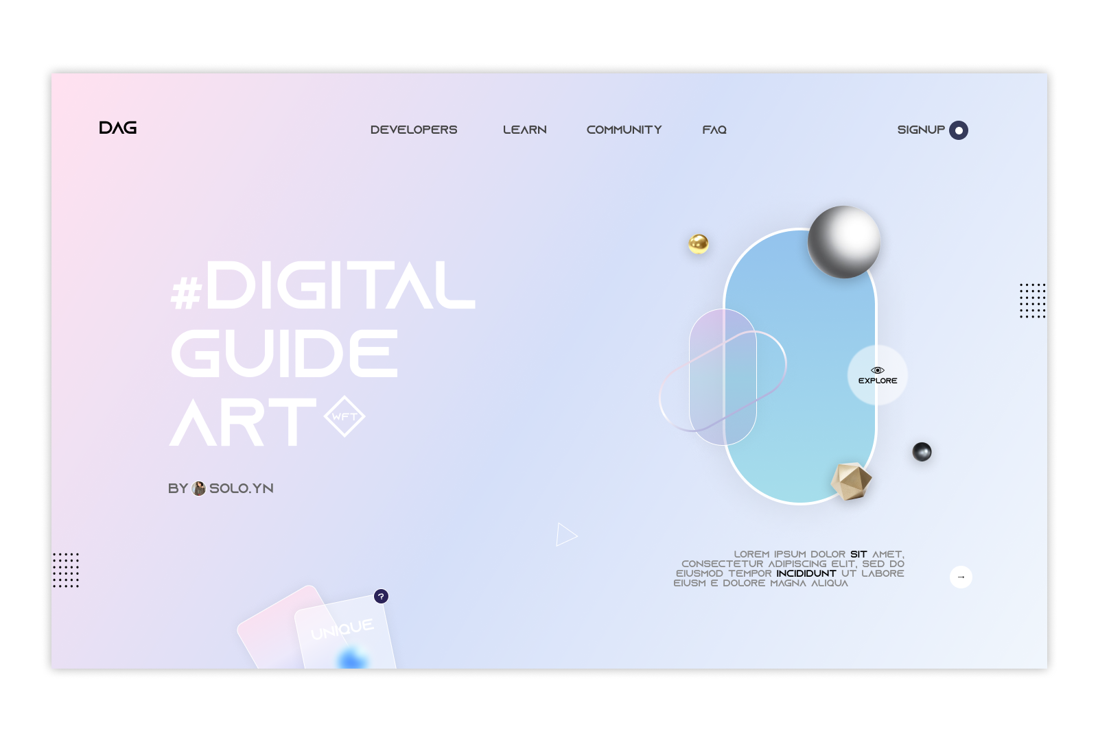 Digital Art site Design by SOLO YИ on Dribbble