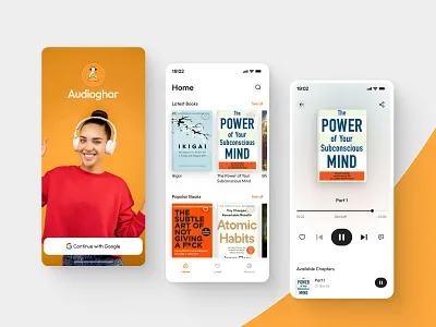 Audio App Design audio audiobook clean mobile mobile app modern music spotify ui