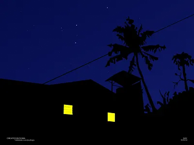 Peaceful Night art graphic design illustration night peace stars